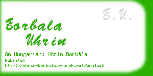 borbala uhrin business card